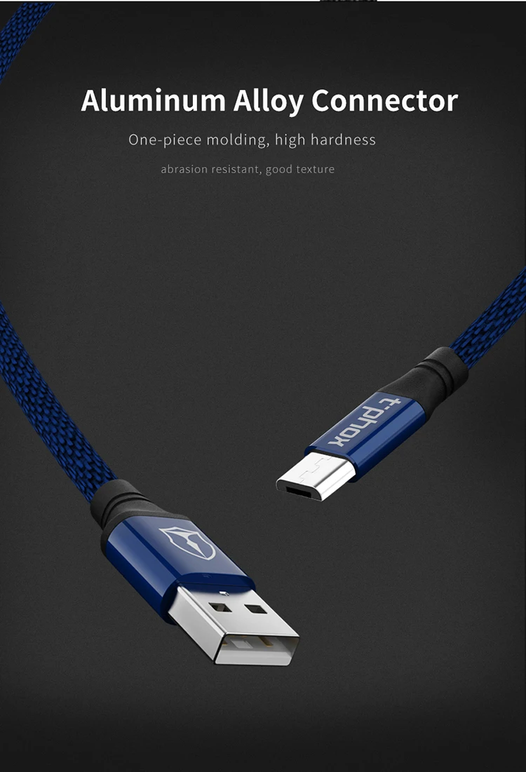 T-phox 1,2 м Micro USB кабель для Xiaomi Redmi Note 5 Pro QC3.0 Micro USB кабель для зарядки и передачи данных для samsung S7 S6 мобильный телефон