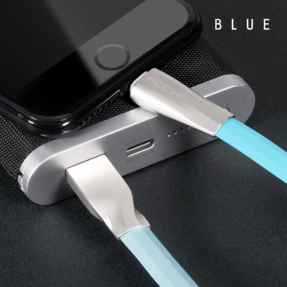 ROCK Авто разъединитель USB кабель для iPhone X, 1 м цинковый сплав 2.1A Макс Быстрая зарядка светодиодный кабель синхронизации для iPhone 6 7 8 USB кабель Шнур
