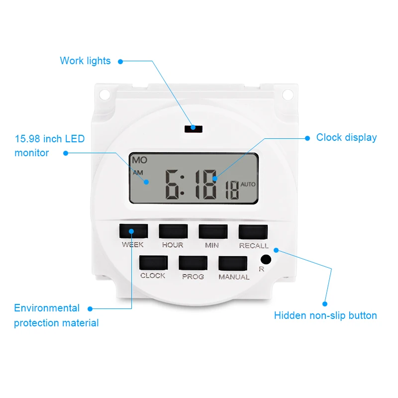 LEDSMITH AC 220/110V DC 12V lcd цифровой дисплей умный таймер питания 7 дней программируемый таймер переключатель Встроенный перезаряжаемый аккумулятор