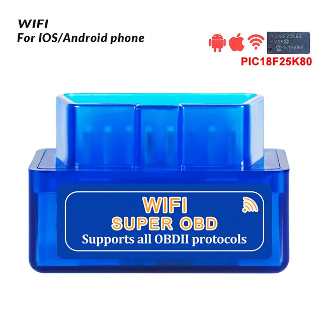 ELM327 V1.5 Bluetooth/Wi-Fi OBD2 V1.5 Mini Elm 327 PIC18F25K80 чип автоматический диагностический инструмент протокол OBDII для Android/IOS/Windows - Цвет: ELM327 Blue WIFI