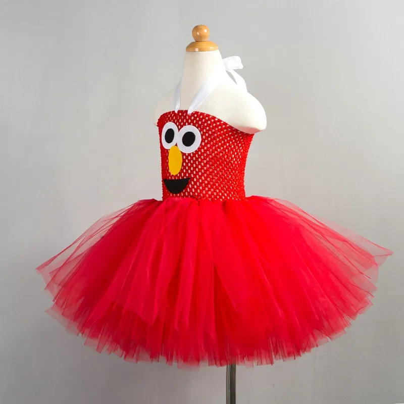 Fancy Design Sesame Street Elmo Children Girl Lace Dress Cute Kids Halloween Party Tutu Outfits Ropa De Ninas Teenagers Clothes | Детская