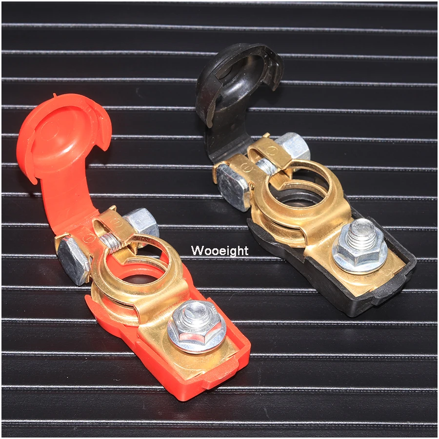 Wooeight 2Pcs Universal Car Battery Positive Negative Terminal Clamp Clips Protection Covers Connector For Benz BMW VW Honda|Провод