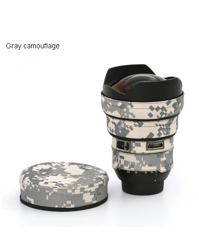 Gray Camouflage Линзы rolanpro камуфляж пальто дождевик для Nikon AFS 14-24 мм F/2,8G ED объектив защитный рукав пистолеты одежда защитный чехол - Цвет: Gray Camouflage