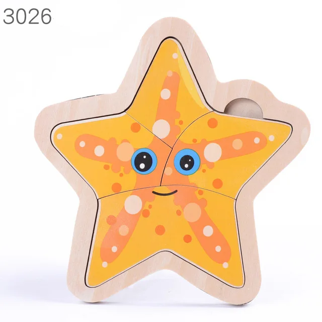 3026 Деревянные детские игрушки 3D пазлы головоломки доска Красочные животные транспортные средства Fruts мультфильм формы головоломки игрушки для детей маленьких мальчиков и девочек - Цвет: 3026