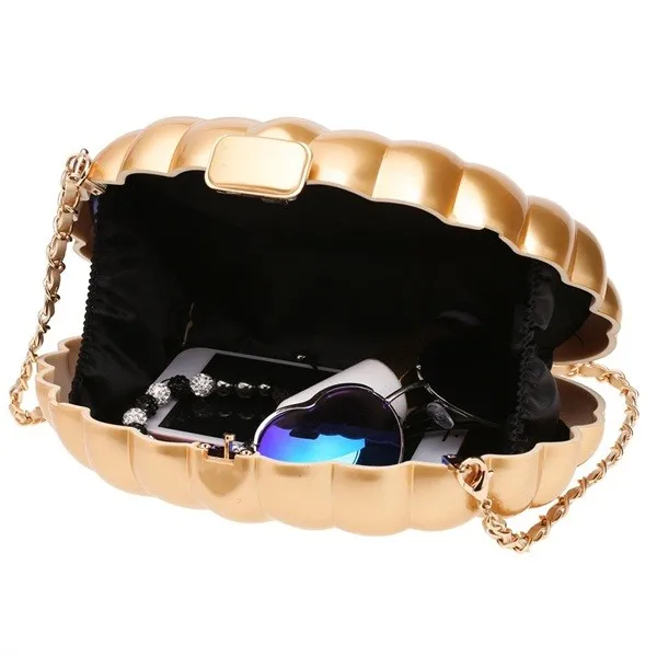 Симпатичные Твердые Shell Форма Металлический Замок Ужин Креста тела Пакет Мешок