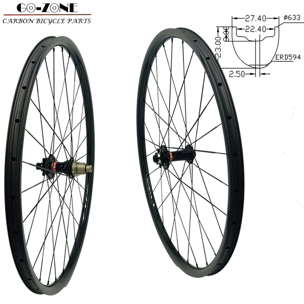 Mtb колеса Углеродные колеса mtb 29er 27,4 мм ширина 23 мм ассиметричная высота 29 клинчер бескамерные mtb Колеса 2" Углеродные mtb колеса