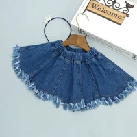 dfxd korean children clothing baby girls spring skirt high quality cotton denim blue jeans skirt fashion toddler baby skirt 2 7y