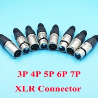 10pcslot 3p 4p 5p 6p 7p xlr male female 6pins microphone jacks connector 7pin xlr audio connector plugs