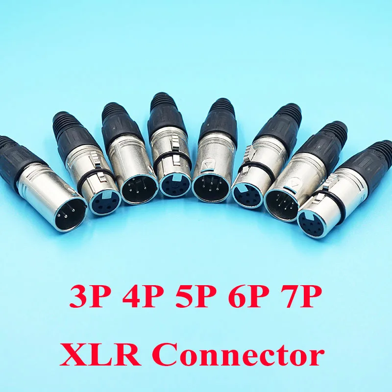 10 шт./лот Штекерный разъем XLR 3P 4P 5P 6P 7P гнездовой для микрофона 6 контактный