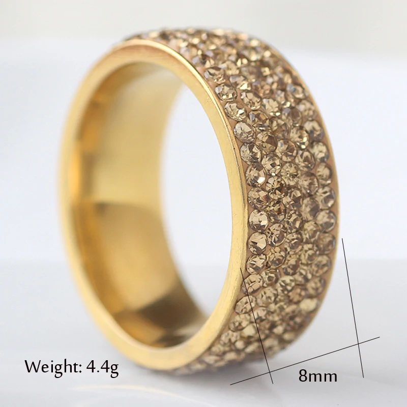 free shipping Gold Crystal Jewelry Free Shipping Wholesale Color Stainless Steel Weddind Rings for women | Украшения и аксессуары