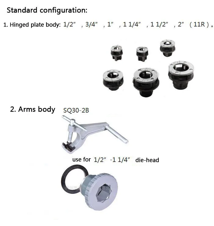 Электрический ручной станок для резки труб 2 дюймовый нарезки с резьбой