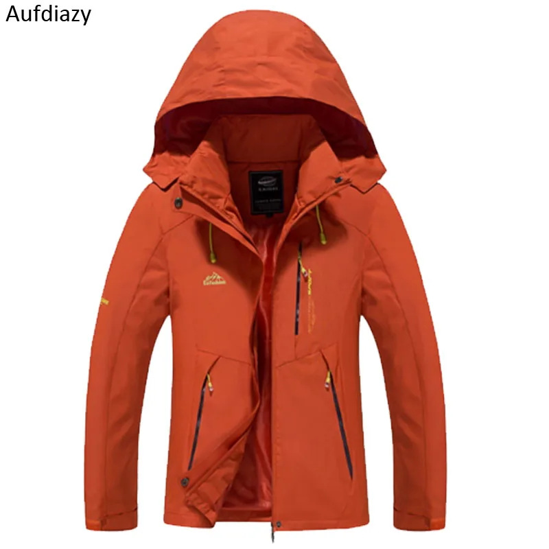 Women Orange Aufdiazy уличные походные куртки мужские женские демисезонные водонепроницаемые пальто для кемпинга Треккинга Альпинизма туризма ветровка JM095 - Цвет: Women Orange