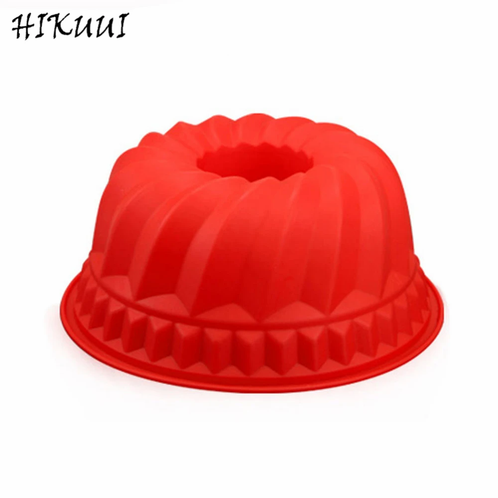 9 Inch 1PCS Silicone Spiral Pattern Bundt Pan Chiffon Savarin Cake Mold Mousse Brownie Dessert Decoration Baking Tools | Дом и сад