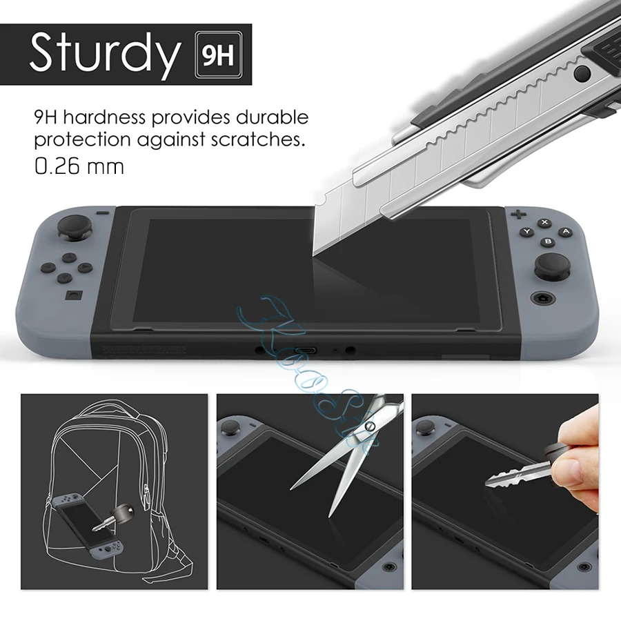 Прозрачный чехол для ПК+ Защитная пленка для экрана+ 4 крышки Joycon для kingdoswitch