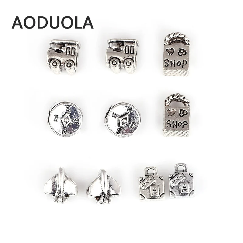 10 шт. микс бусин [глобальная серия путешествий] античный посеребренный