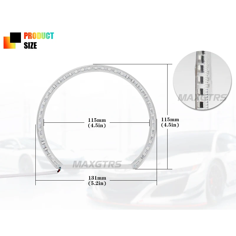 4x131 мм Ангельские глазки 3535 Halo Кольцо светодиодный передние фары для BMW E36 E38 E39 E46 3 5