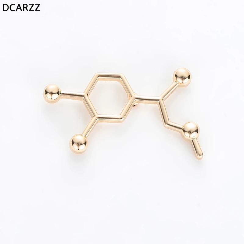 

Adrenaline Molecule Pin Science/Biology/Molecular/Medical Jewelry Doctor Nurse's day Gift Metal Steampunk Funny Brooch Wholesale