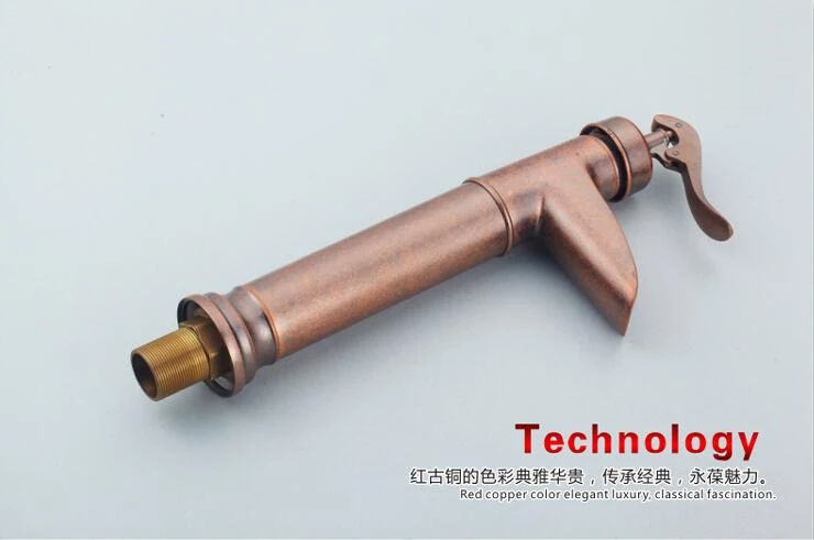 

Antique ORB wash basin faucet mixer tap, Copper sink basin faucet red, Bathroom Oil Rubbed Bronze basin faucet hot and cold