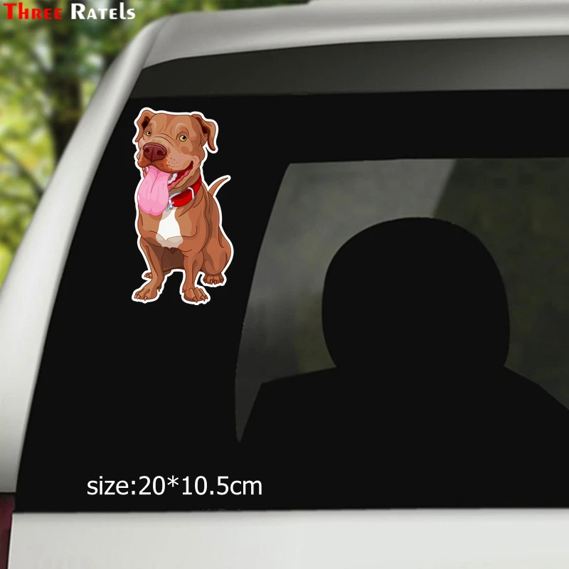 Three Ratels TZ-1556#20*10.5см питбуль собака наклейки на авто полноцветные машину