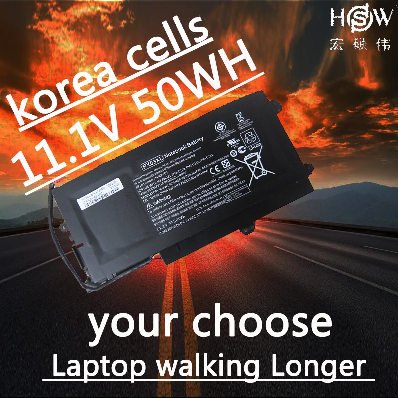 HSW для аккумуляторная батареядля ноутбука HP PX03XL 714762 2C1 421 HSTNN LB4P TPN C109 C110 C111