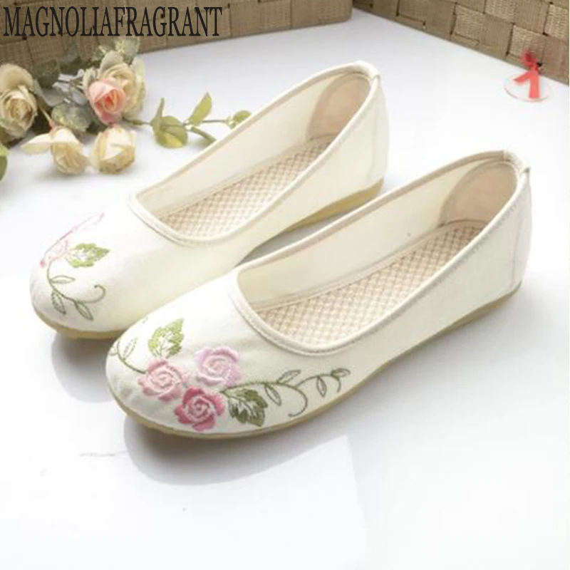 Women shoes new old Beijing cloth breathable cotton linen embroidery single non-slip national wind flat mm392 | Обувь