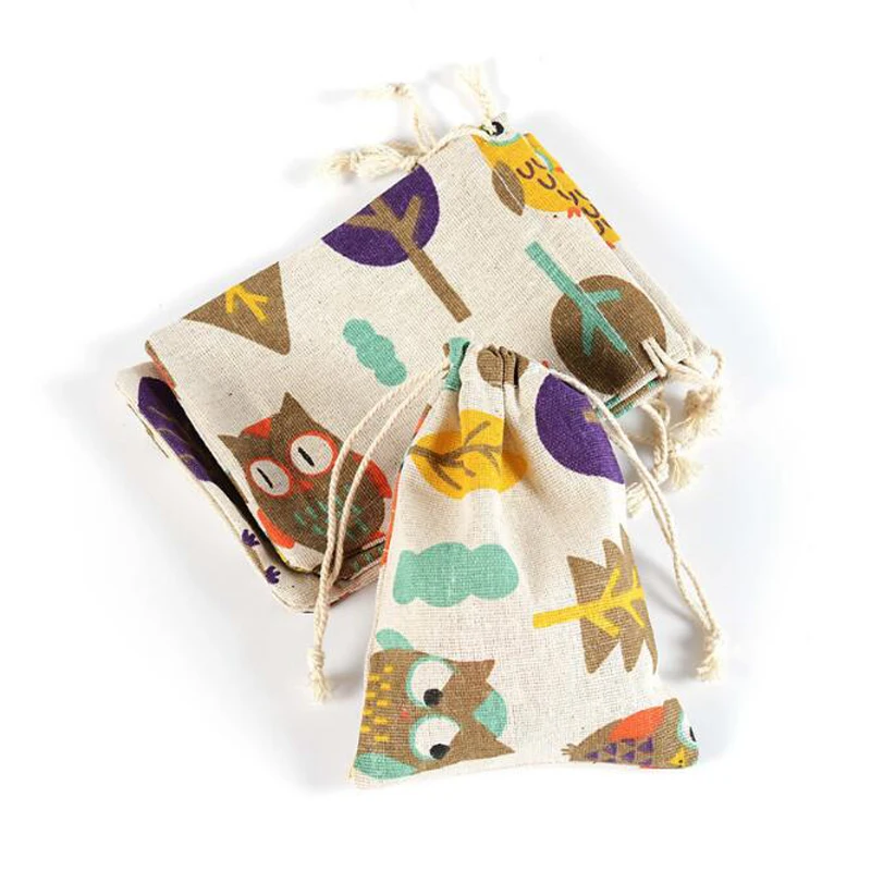 50 шт./лот разноцветные винтажные подарочные мешочки из натуральной мешковины с