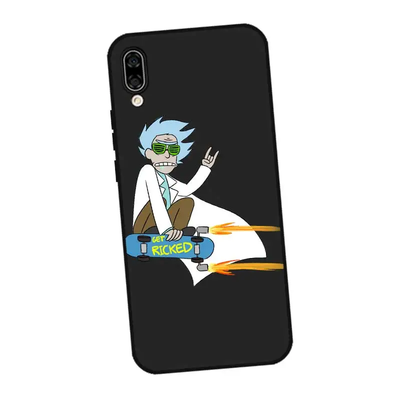 P183 Rick And Morty замечательный черный силиконовый чехол для huawei Honor 8C 8X9 10 20i V10 V20 Note10 Max