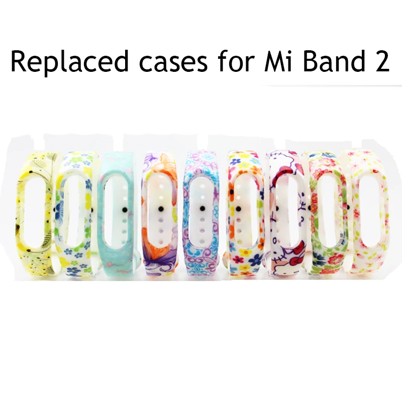 Цветочный Принт Заменить Чехлы для Mi Группа 2 Наручные Smart Watch Замена Корпуса |