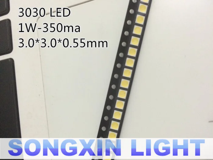 50 шт./лот SMD 3030 белый светодиод 6000K 8000K 1 Вт LED высокой мощности освещения применение