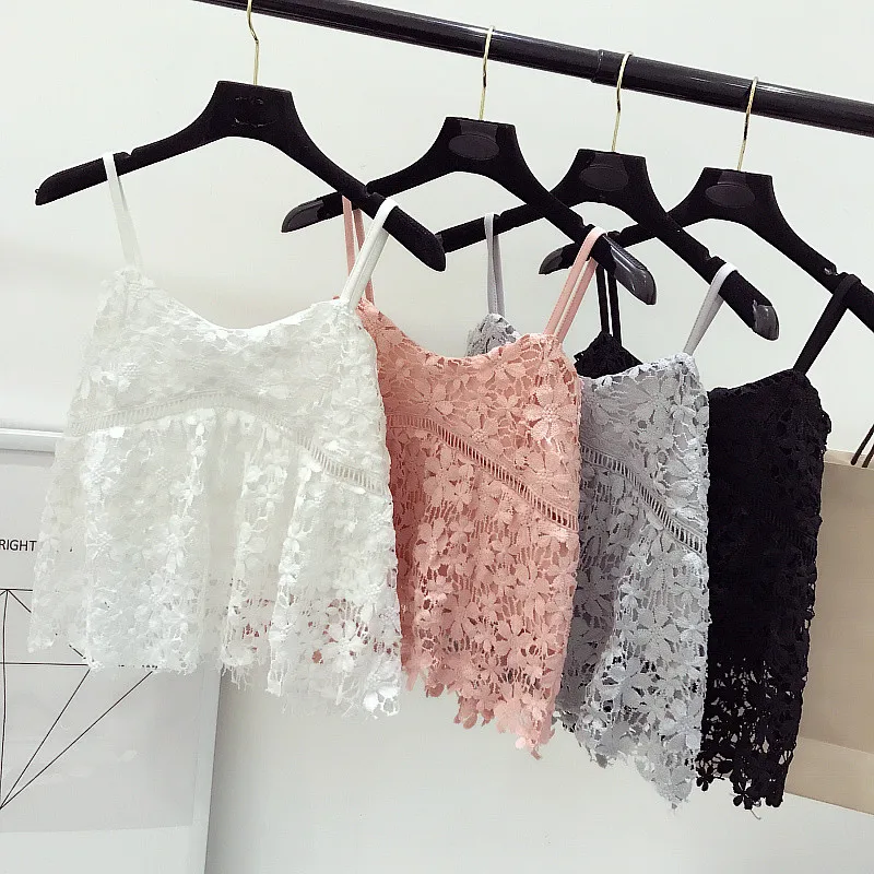 Пикантные элегантные летние кружевные топы на бретельках с v образным вырезом и