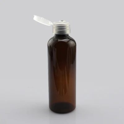 Clear Brown 10 шт./лот) 100 мл пластиковые бутылки для шампуня с откидной крышкой, многоразовая упаковка для шампуня для путешествий ПЭТ-бутылки - Цвет: Clear Brown