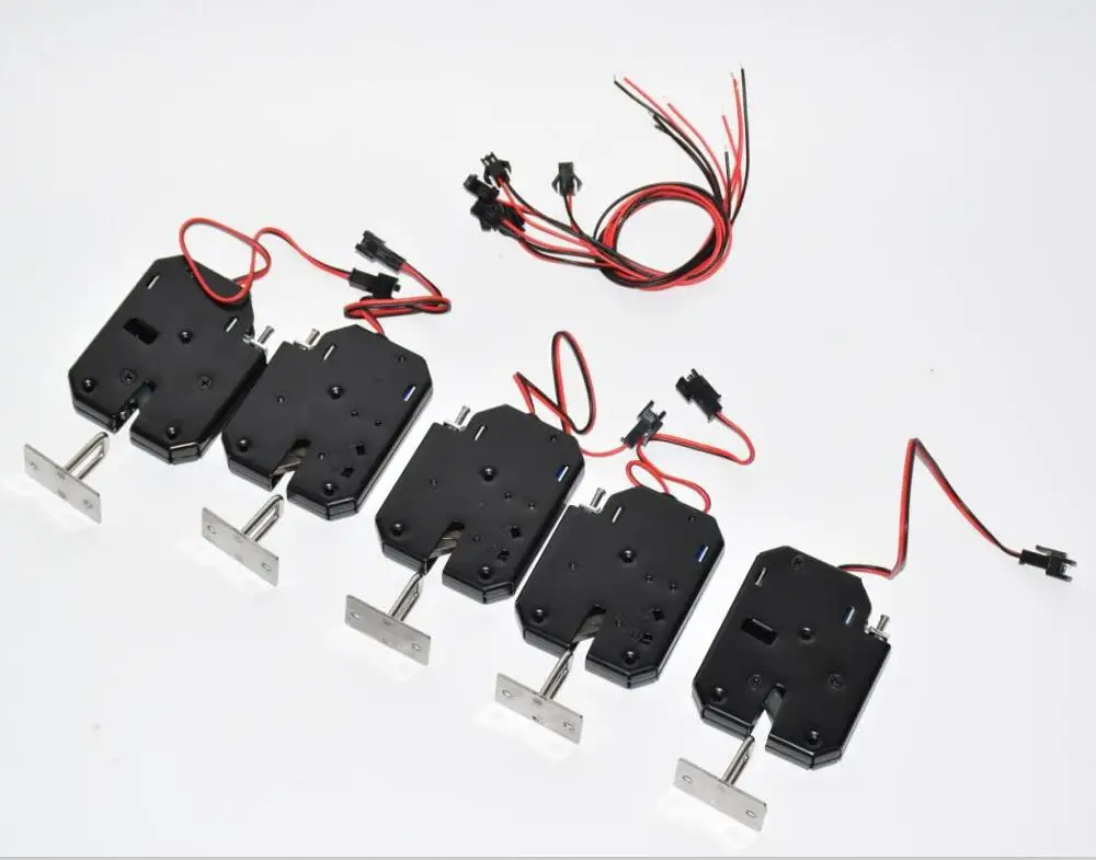 with male pin kit 5 шт. 12 В электромагнитный замок энергосберегающие долговечные электронные замки для дверей мебельные инструменты(разъем опционально - Цвет: with male pin kit