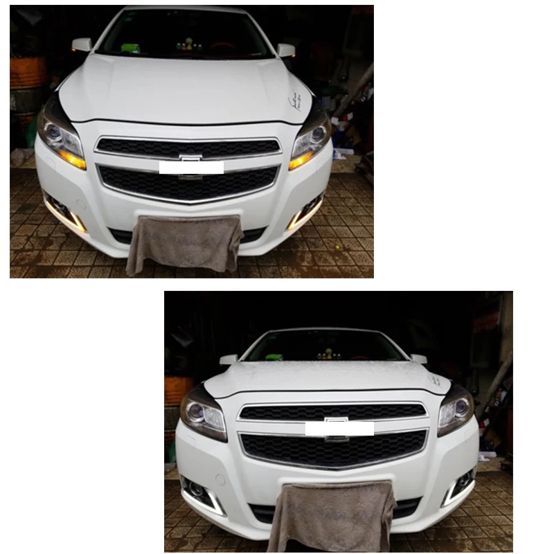 Для Chevrolets Chevrolet Malibu 2011- светодиодный дневные ходовые огни DRL лампа реле с желтыми поворотными сигналами COB свет
