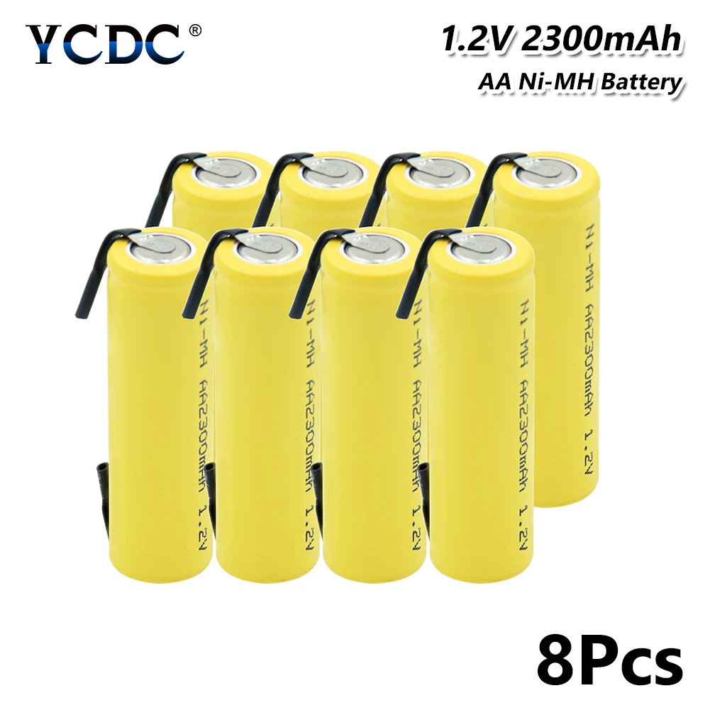 8 PCS Никель-металл-гидридные батареи AA 1,2 V 2300mAh литиевые аккумуляторные батареи для сварки никелевые листовые батареи для игрушечного фонарика - Цвет: 8 PCS