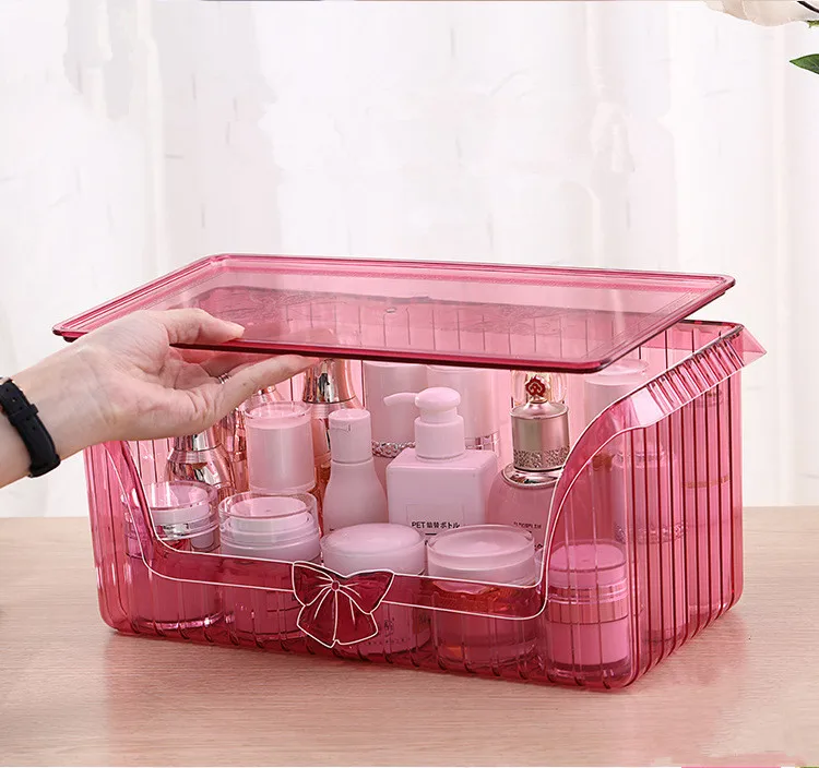 1PC Large Butterfly Bow Simple Transparent Acrylic Cosmetics Storage Box Makeup Jewelry Organizer Organiser OK 0694 | Дом и сад