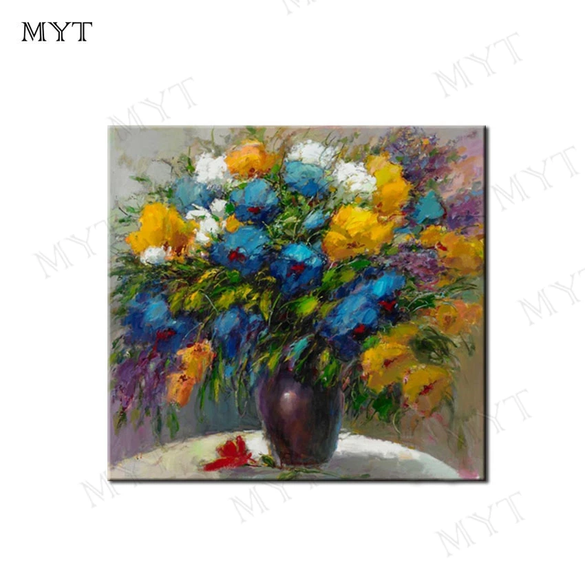 

MYT Impression Flowers Oil Painting Hand Painted High Quality Painting Art Canvas Wall Picture Dining Room Decoration