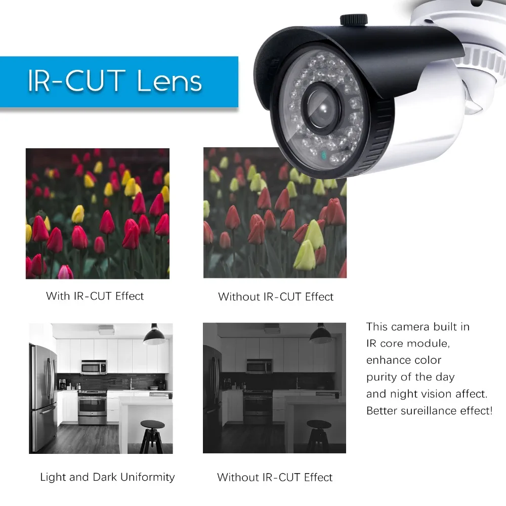 Средства ухода для век. sys CCTV 4CH 1080 P Чистая POE система NVR 4 шт. 2.0MP IP ночное видение