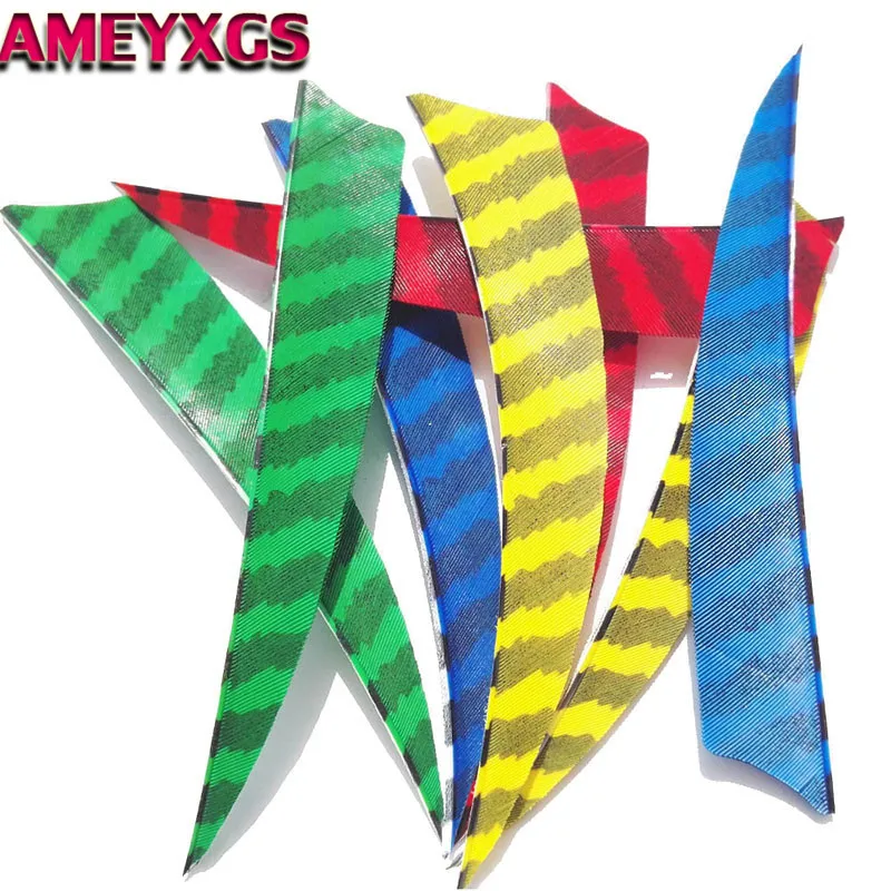 

50Pcs 5" Archery Handcraft Shield Turkey Feather Right Wing Natural Stripe Fletching Arrow DIY Tool Hunting Shooting Accessories