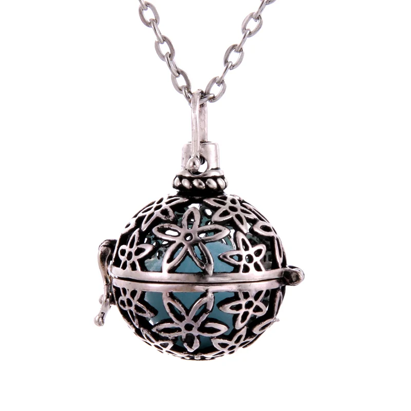

Round Shape Perfume Oil Pendant Essential Aromatherapy Diffuse Necklace Medallion Cage Pendant For Women Girl Gift Jewelry Gift