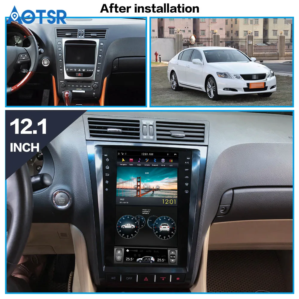 Экран 12 1 дюйма Tesla IPS Android 8 для lexus GS GS300 GS350 GS450 GS460 2004-2011 радио GPS-навигация без