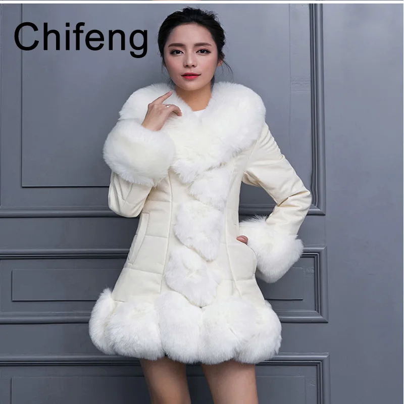 Пальто с искусственным мехом Женская обувь черного цвета зимние пальто Модные