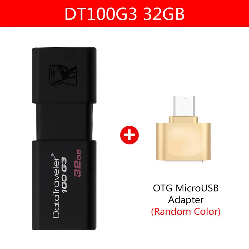 32GB-A Kingston DT100G3 32 GB USB флеш-накопители 32 gb USB 3,0 флеш-накопитель высокоскоростной usb-флешки - Цвет: 32GB-A