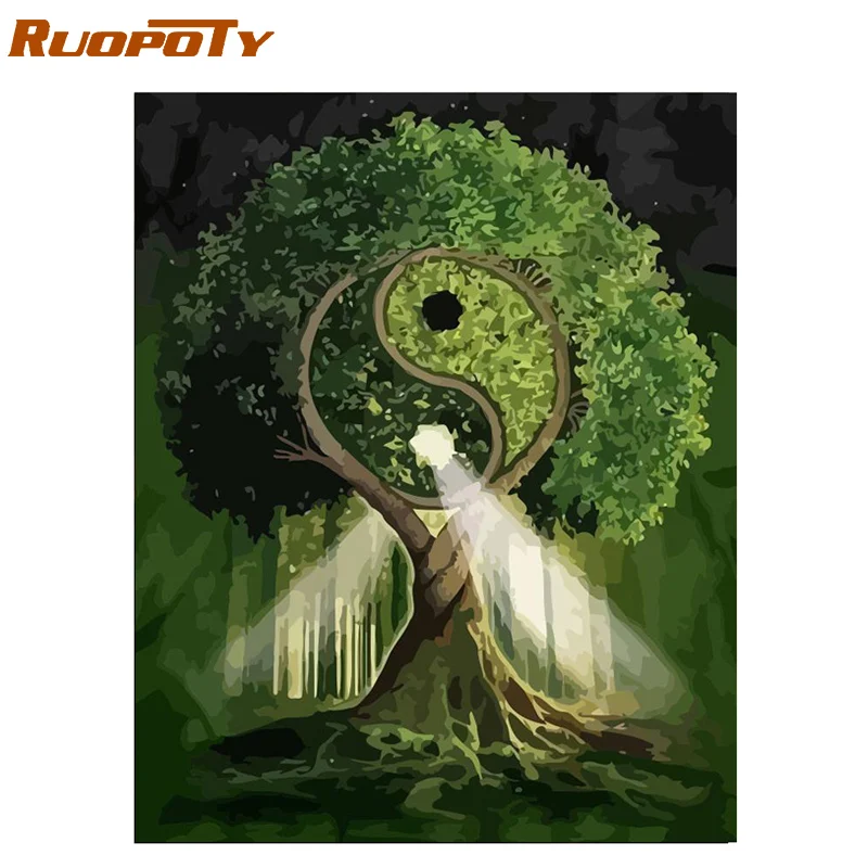 1757 RUOPOTY рамка Лев Сделай Сам картина по номерам животные набор Раскраска по номерам настенная художественная картина для домашнего декора уникальный подарок 40x50 см - Цвет: 1757