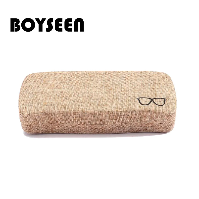 

glasses case women men Square flip sunglass box Reading glasses flat mirror Universal glasses case Burlap texture 03