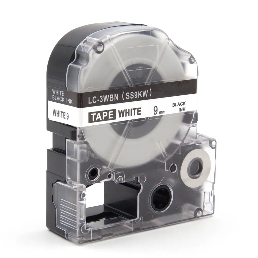 Absinic 2 шт. SS9KW LC 3WBN ленты для этикеток принтера Epson LW 300 400 черный на белом 9 мм тег