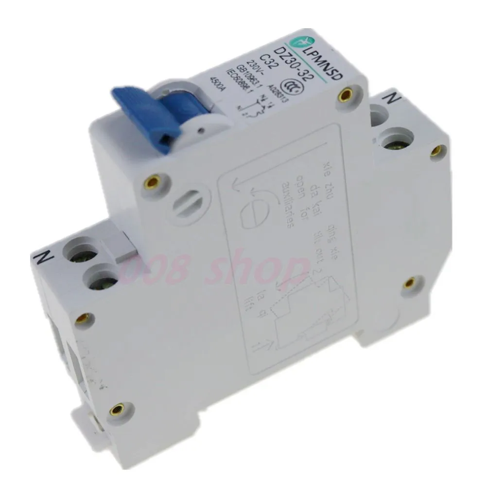 Мини-автоматический выключатель DPN DZ30-32 1P + N 32A 220 В 230 50 Гц 60 | Обустройство дома