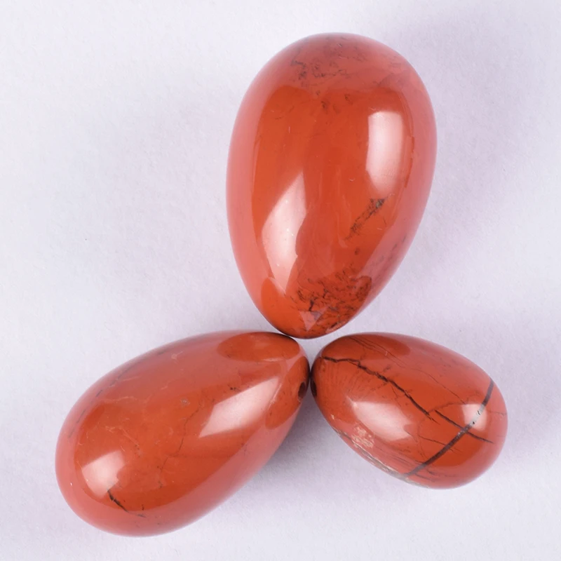 Нефритовое яйцо Yoni натуральная красная яшма массажный набор необработанный