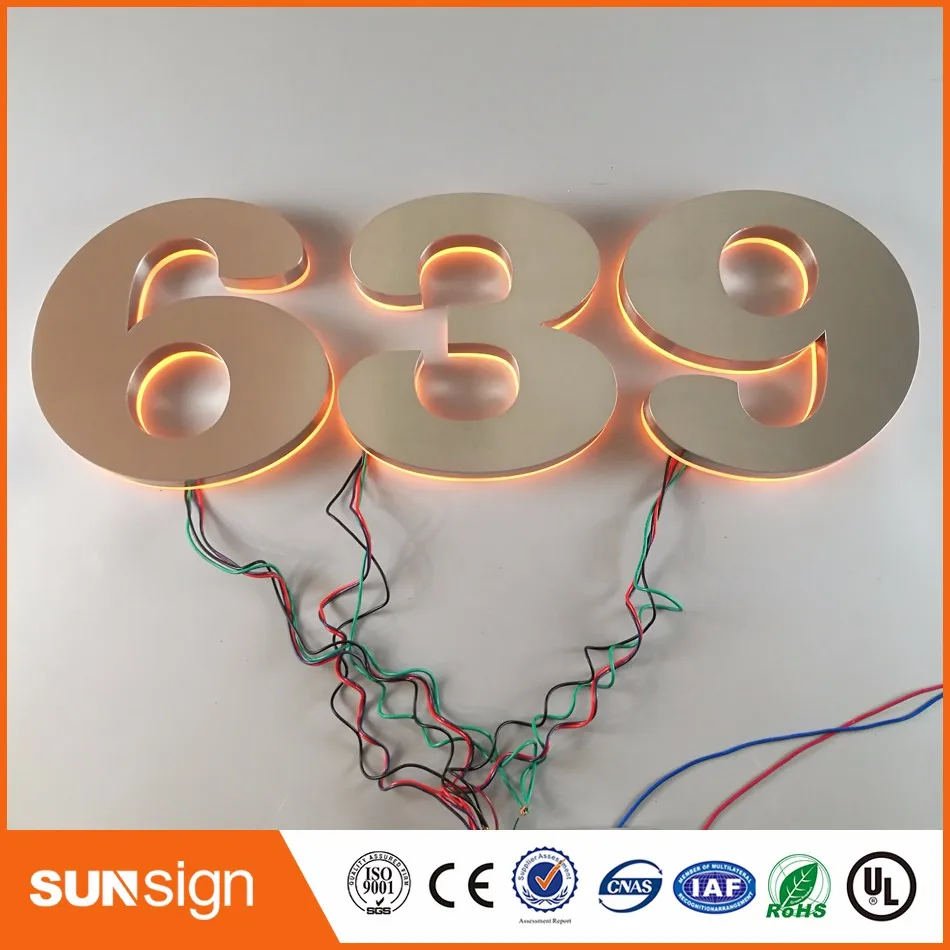 H 40 см оптовая продажа номер дома светодиодный отеля светодиодные буквы с