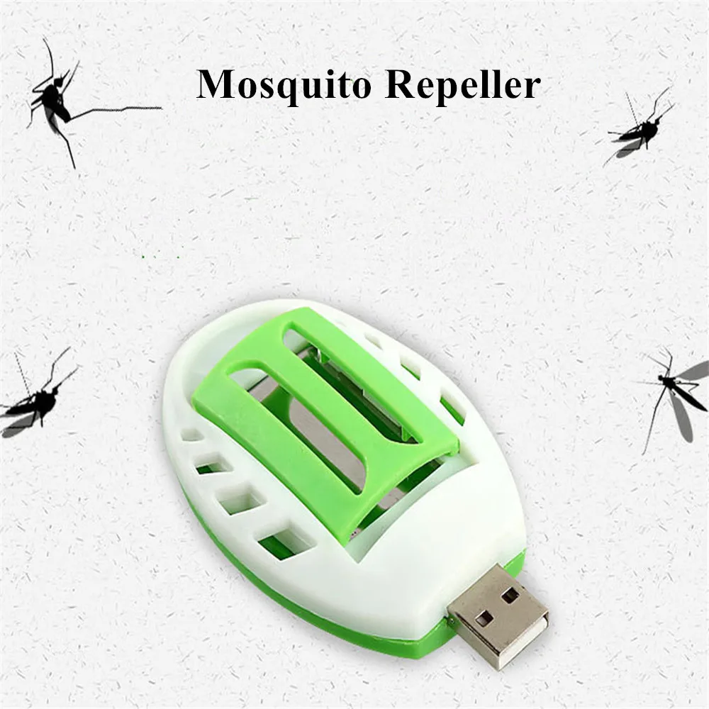 Отпугиватель комаров, электрический, летний, от насекомых, USB, зеленый+ белый, электрический, Отпугиватель комаров, пластмассовый, для борьбы с вредителями, для сна, дома - Цвет: 1pc