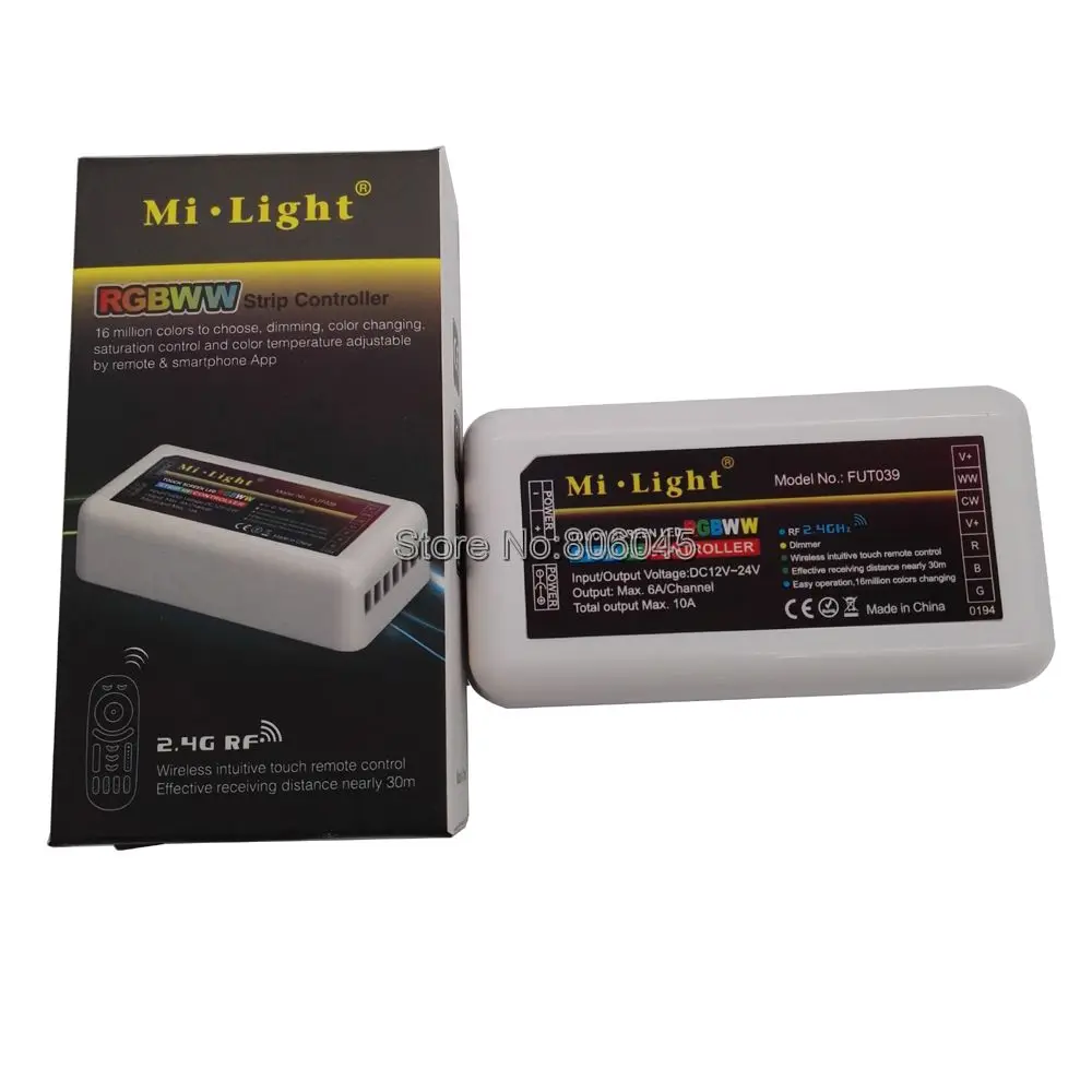 Miboxer FUT039 RGB+ CCT светодиодный Управление; 2,4 г 4-зоны RF Беспроводной для различных световых эффектов с Панель/Wi-Fi, Управление DC12-24V для RGB+ CW+ WW Светодиодные ленты